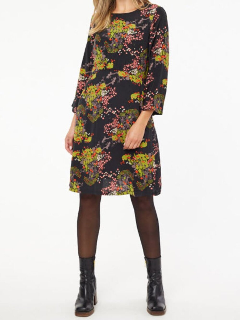 Effie Forest Print Mini Dress, US Size 16, NWT - Black